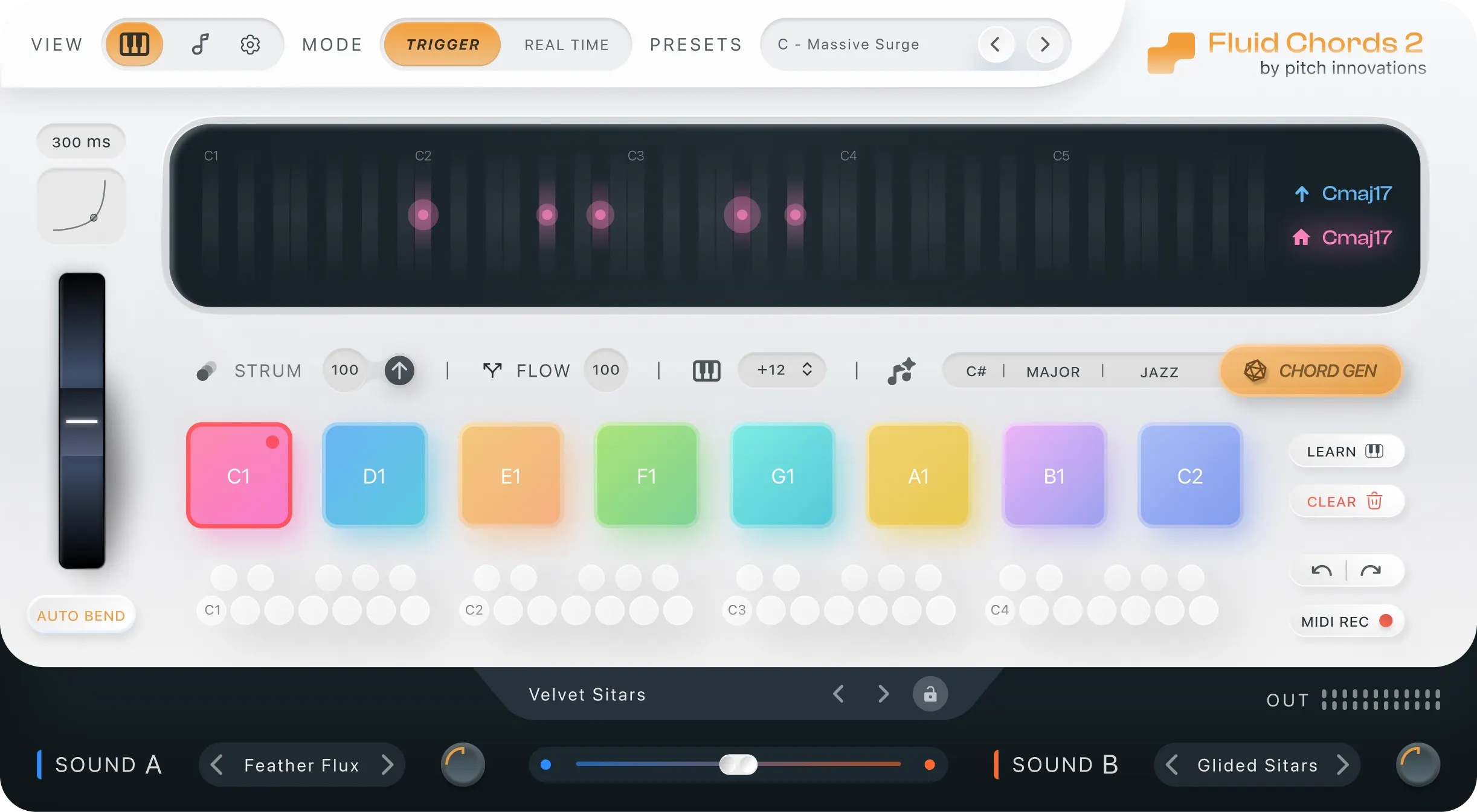 Fluid Chords 2 — real-time chord bending VST plugin.