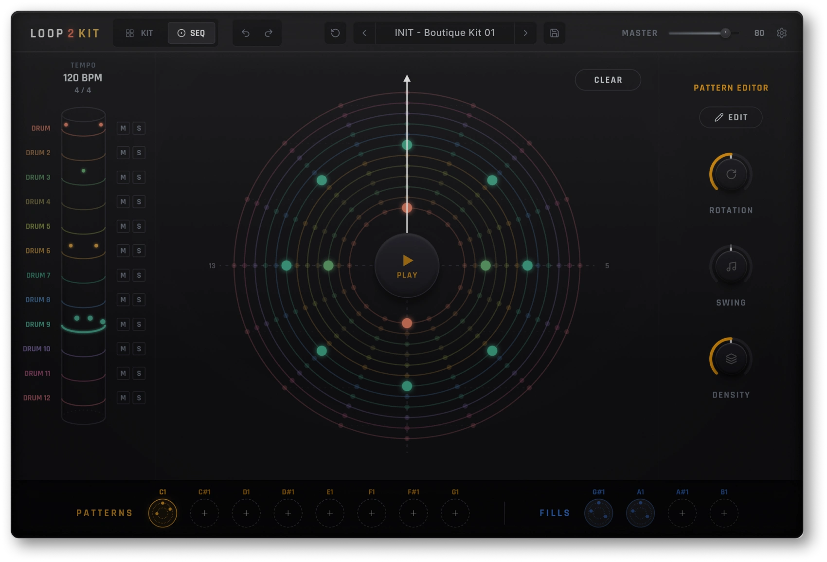 Loop 2 Kit radial sequencer view